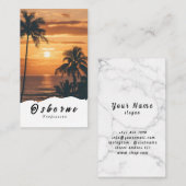 Carte de visite d'été Sunrise Palm Trees (Devant / Derrière)
