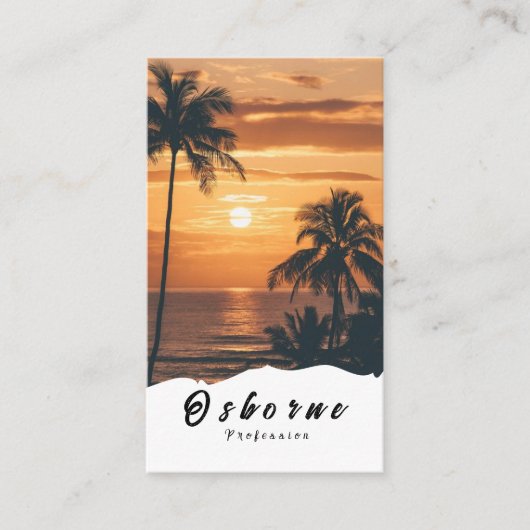 Carte de visite d'été Sunrise Palm Trees (Devant)