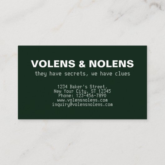 Carte De Visite Détecteur privé drôle personnalisable (Dos)