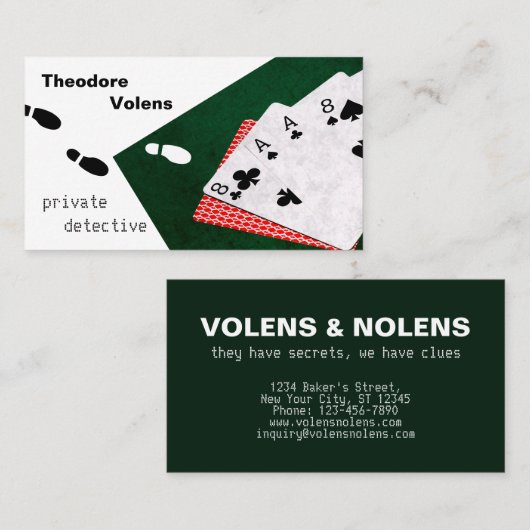 Carte De Visite Détecteur privé drôle personnalisable (Devant / Derrière)