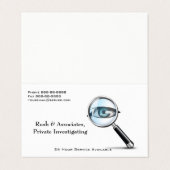 Carte de visite détective de l'enquêteur privé (Extérieur déplié)