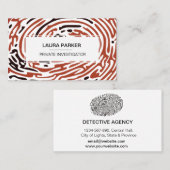 Carte De Visite Détective Enquêteur Privé Doigt Imprimer (Devant / Derrière)