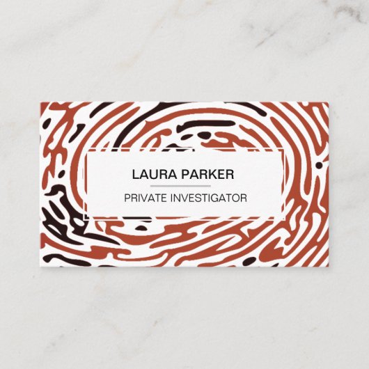 Carte De Visite Détective Enquêteur Privé Doigt Imprimer (Devant)