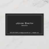 Carte De Visite Détective minimaliste en noir clair (Devant)