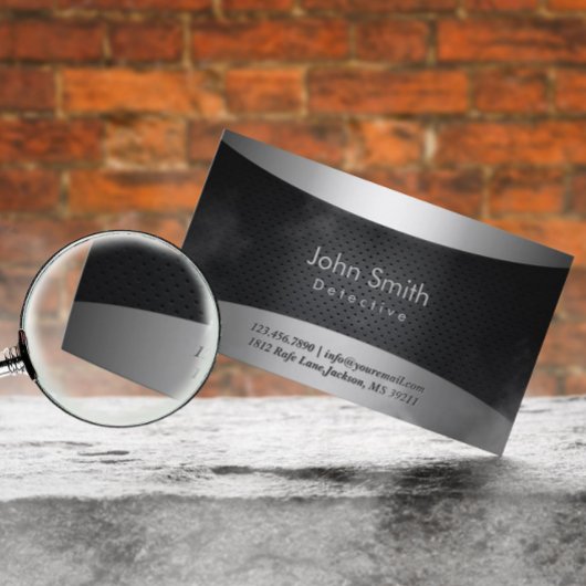 Carte de visite détective noir carbone cool