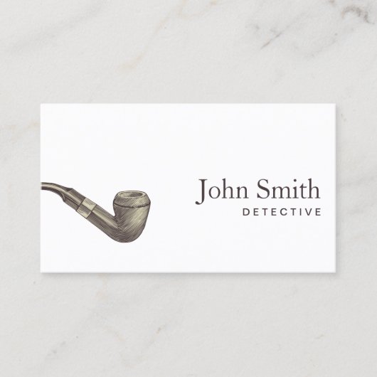Carte De Visite Détective Plain Retro Pipe Professional (Devant)