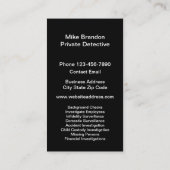 Carte De Visite Détective privée (Dos)