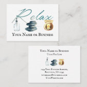 Carte De Visite Détendez-vous dans le salon d'aromathérapie de la  (Devant / Derrière)