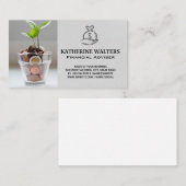 Carte De Visite Détenir un sac d'argent | Modifier le Plante (Devant / Derrière)