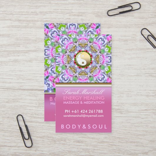 Carte de visite d'étincelle holistique de guérison (Devant/Arrière en situation)