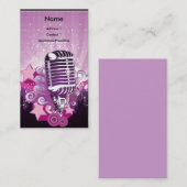 Carte De Visite ♫ ♫ d'étoiles pourpres de MIC et de rose (Devant / Derrière)