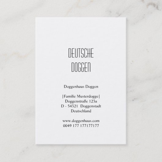 Carte De Visite Deutsche Doggen Visitenkarten (Devant)