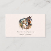 Carte De Visite Deux beaux chevaux Boho occidental (Devant)