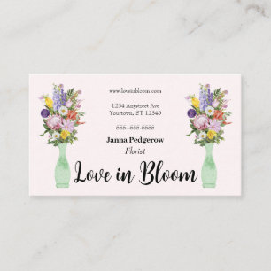 Carte De Visite Deux Bouquets Floriste