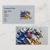 Carte De Visite Deux Carousel Horses Closeup (Devant / Derrière)