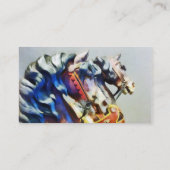 Carte De Visite Deux Carousel Horses Closeup (Dos)