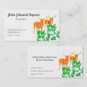 Carte De Visite Deux cerfs communs (Devant / Derrière)