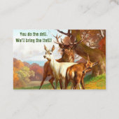 Carte De Visite Deux Cerfs Rouges Et Blancs Dans La Chasse Foresti (Dos)