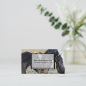 Carte De Visite Deux Chevaux Brown qui s'étourdissent avec des cou (Debout devant)