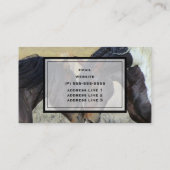 Carte De Visite Deux Chevaux Brown qui s'étourdissent avec des cou (Dos)