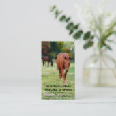 Carte De Visite Deux chevaux Brown sur le pâturage (Debout devant)