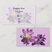 Carte De Visite Deux clématites roses (Devant / Derrière)