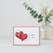 Carte De Visite Deux Coeurs Balloons Avec Nuage (Debout devant)