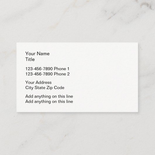 Carte De Visite Deux côtés classique moderne (Dos)