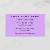 Carte De Visite Deux Couleurs Fraîches - Élégant Professionnel Mod (Dos)