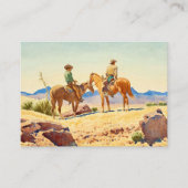 Carte De Visite Deux cowboys à cheval par Maynard Dixon (Devant)