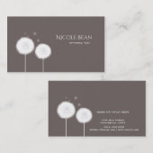 Carte De Visite Deux Dandelions Taupe Russe (Devant / Derrière)