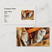 Carte De Visite Deux Effraies des clochers (Devant / Derrière)