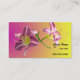 Carte De Visite deux fleurs de lys violettes