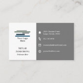 Carte De Visite Deux Gris Tone Blanc Votre Logo Icônes Un Côté (Devant)