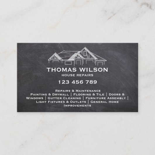 Carte De Visite Deux langues Construction Handman Carpenter (Devant)