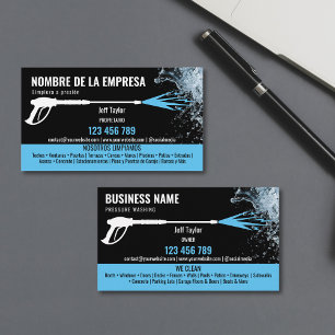 Carte De Visite Deux langues de nettoyage de toiture à haute press