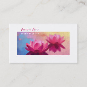 Carte De Visite Deux Lotus d'eau rayonnante
