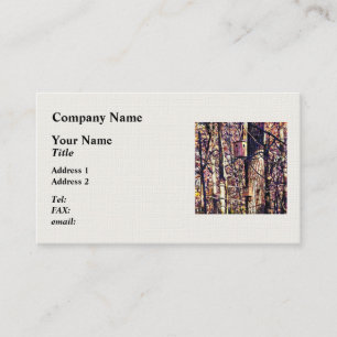 Carte De Visite Deux nichoirs dans les bois d'automne