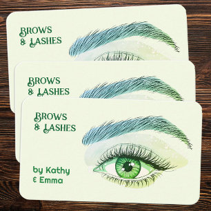Carte De Visite Deux noms Brosse Lashes Tech Green