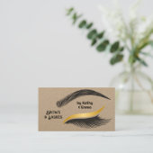 Carte De Visite Deux noms Brosses Lashes QR Kraft (Debout devant)