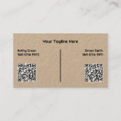 Carte De Visite Deux noms Brosses Lashes QR Kraft (Dos)