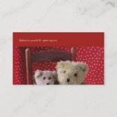 Carte De Visite Deux nounours dans une baby-sitter avec chaise rou (Dos)