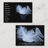 Carte De Visite Deux plumes de flamme et réflexion (Devant / Derrière)