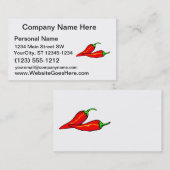 Carte De Visite Deux poivrons de piment rouge de côté (Devant / Derrière)