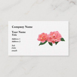 Carte De Visite Deux Roses Roses Roses Roses Roses Délicates