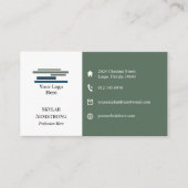 Carte De Visite Deux tons Vert Blanc Votre Logo Icônes Un Côté (Devant)