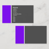 Carte De Visite Deux tons (violet et gris) - Customisé (Devant / Derrière)