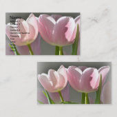 Carte De Visite Deux tulipes roses (Devant / Derrière)