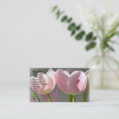Carte De Visite Deux tulipes roses (Debout devant)