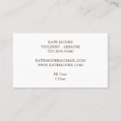 Carte De Visite Deux Violons Rouges Violoniste Et Enseignant (Dos)